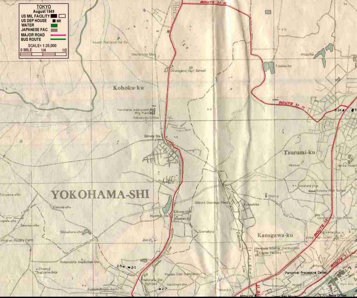 1949 Yokohama map